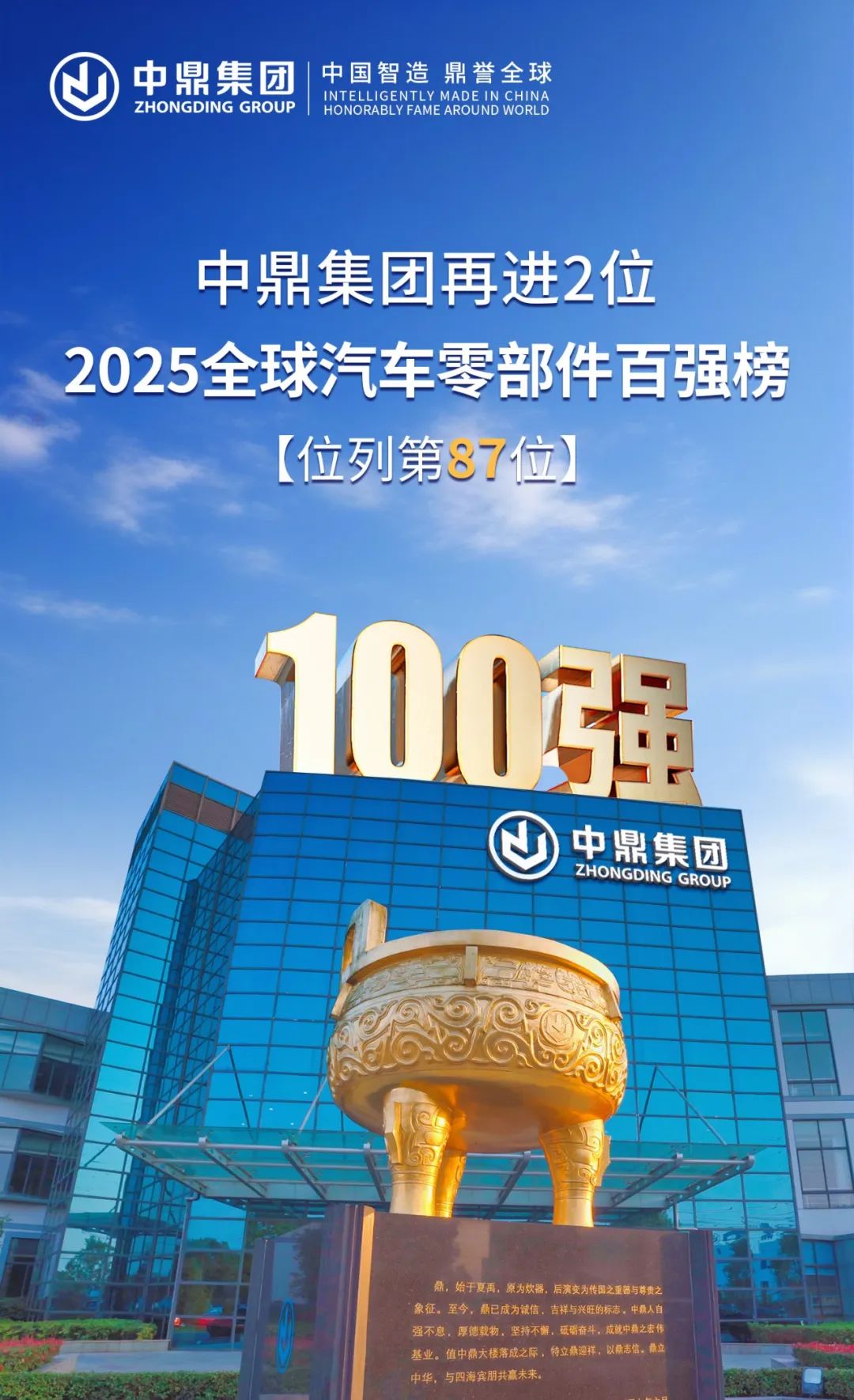不停步!全球汽车零部件供应商百强榜中鼎再进2位!原创中鼎集团中鼎集团2025年0_中鼎股份(000887)股吧_东方财富网股吧