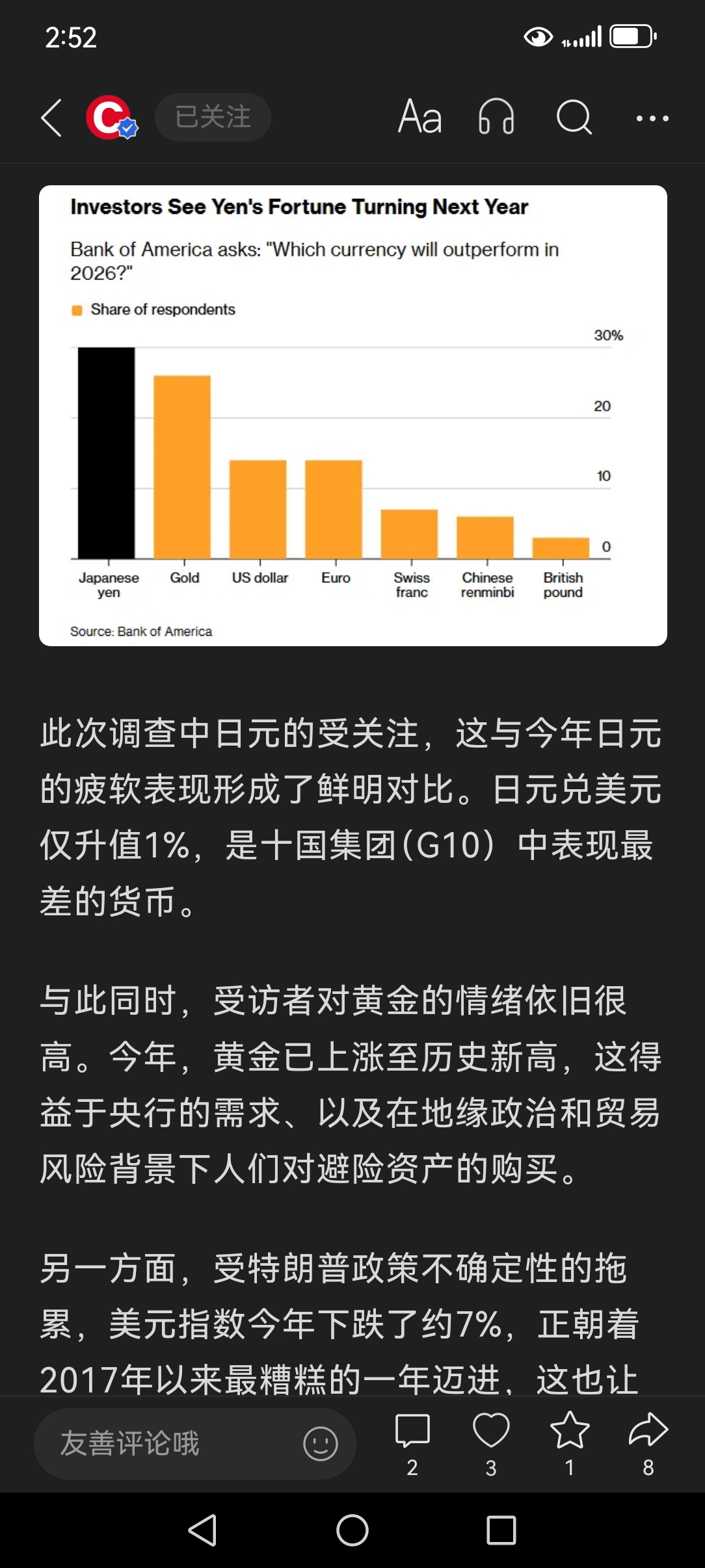 美银调查：日元明年或强势逆袭黄金和美元次之_财富号_东方财富网