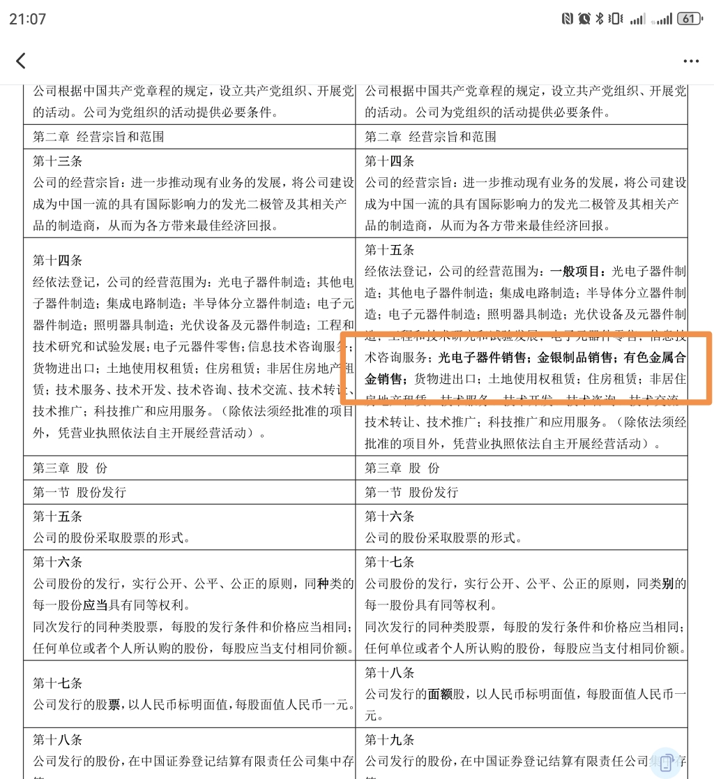 告看到的如图一、二。一、工商注册新增光电子器件销售，这个属于增项，就是通信模块的_财富号_东方财富网