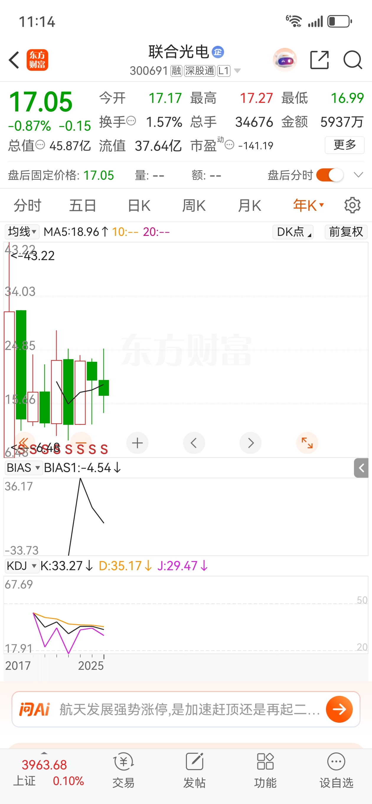 还有三个交易日，就要打破十年上市年线红一年绿一年的规律，2024和2025年大牛_联合光电(300691)股吧_东方财富网股吧