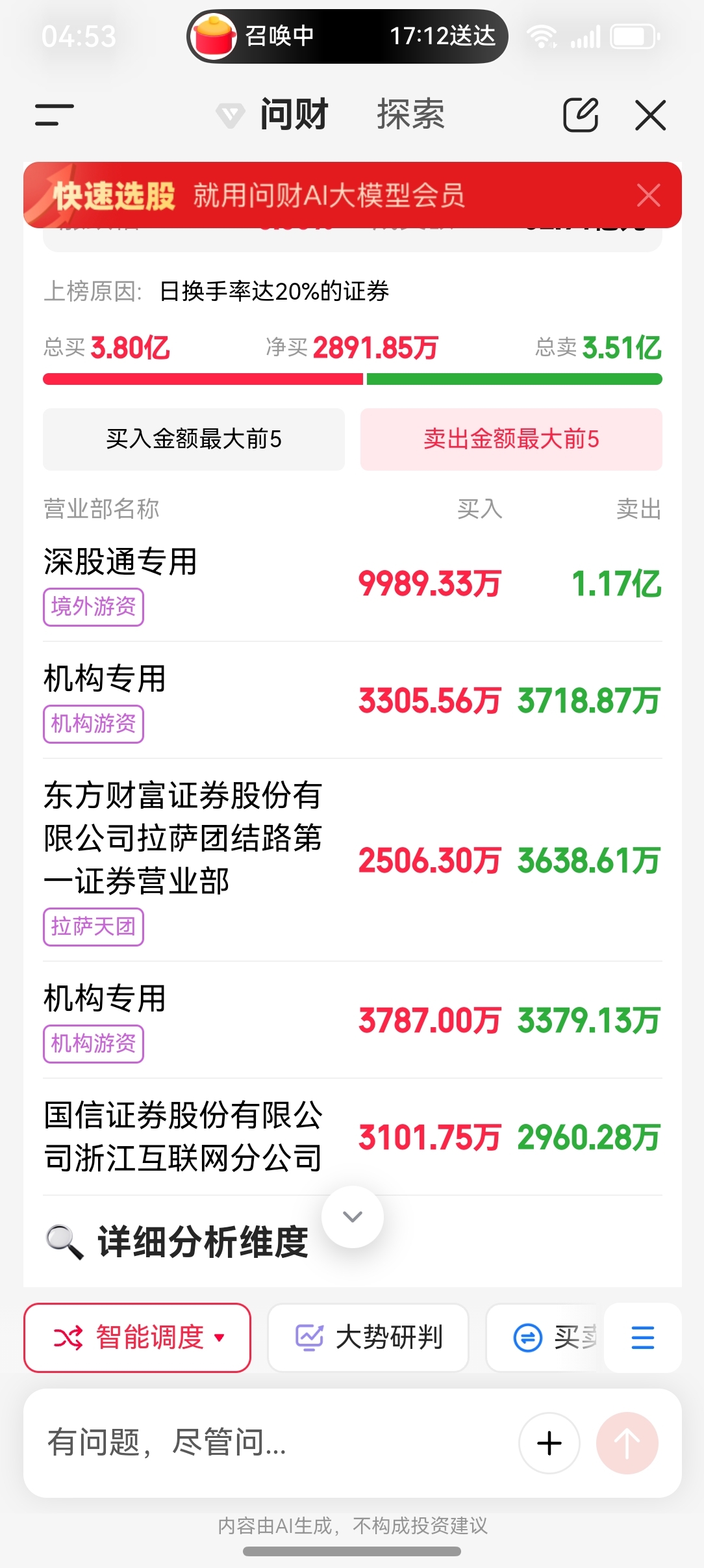 今天的龙虎榜_红宝丽(002165)股吧_东方财富网股吧