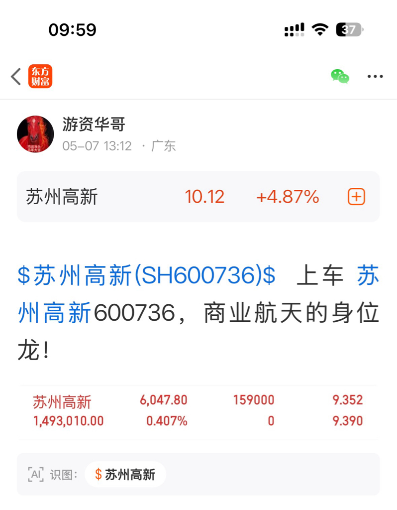 苏州高新600736，今天强势拉升6个多点，激进的可以博弈涨停，稳健的全部吃肉走_苏州高新(600736)股吧_东方财富网股吧
