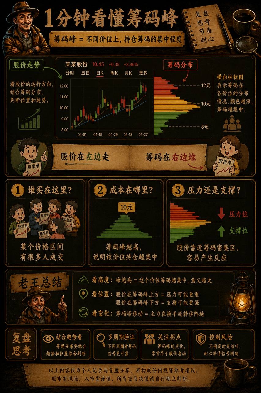 一分钟看懂筹码峰：《老王发现，90%的人都把筹码峰看反了》_财富号_