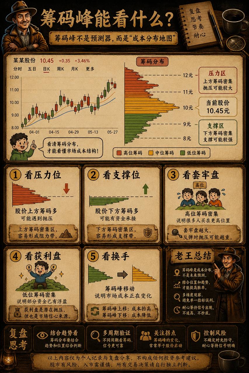 一分钟看懂筹码峰：《老王发现，90%的人都把筹码峰看反了》_财富号_