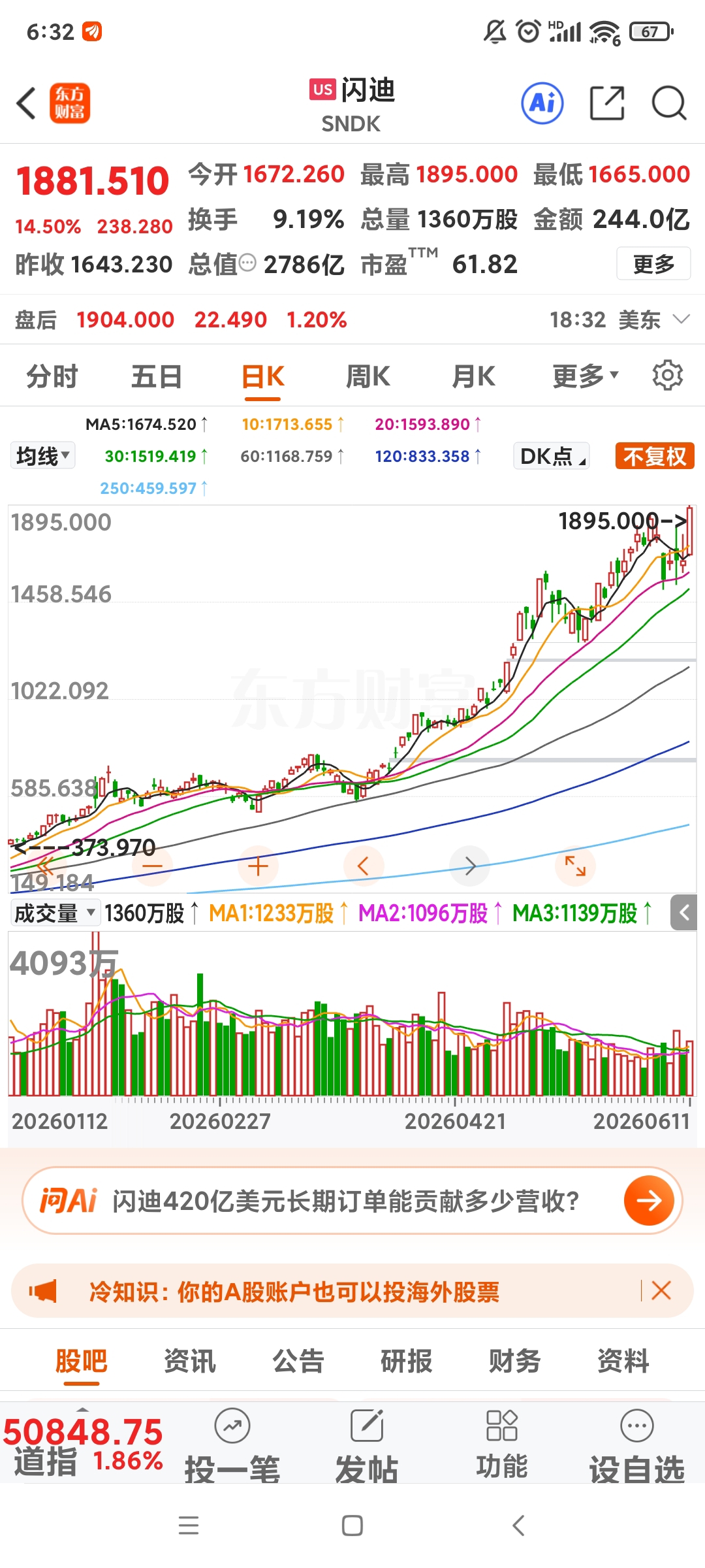 存储芯片公司闪迪暴涨，创历史新高！！！_大普微-UW(301666)股吧_东方财富网股吧