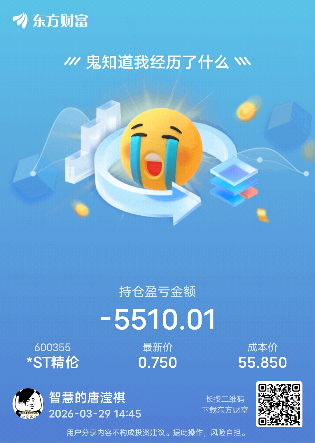这得多少个涨停才能回本啊_*ST精伦(600355)股吧_东方财富网股吧